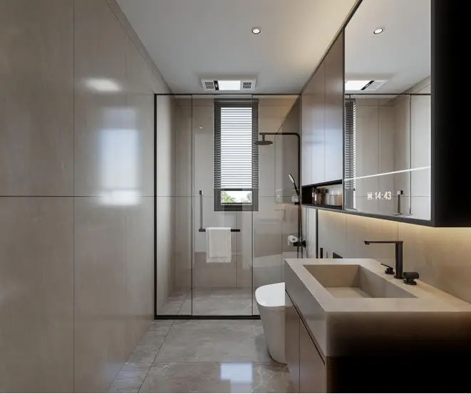 En-suite bathroom with walk-in shower at Forest One Residency