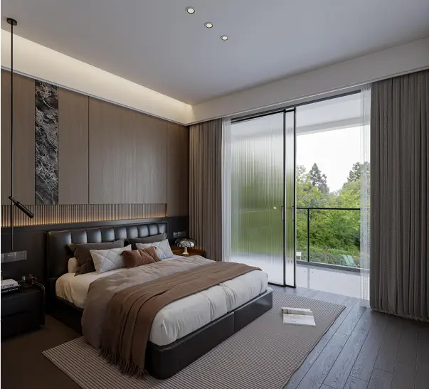 Forest-facing bedroom and balcony at Forest One Residency Westlands