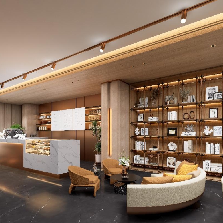 Luxury coffee lounge at Luminara Apartments Westlands