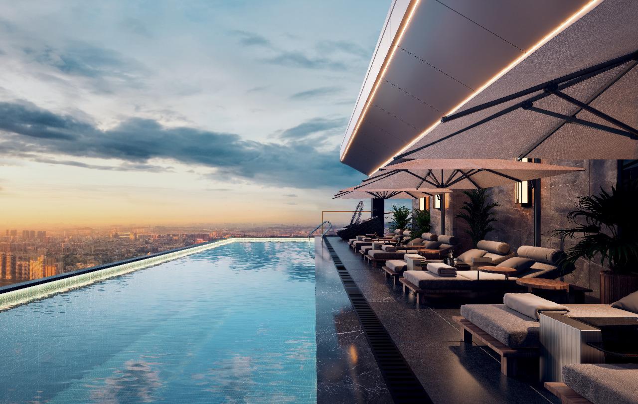 Rooftop swimming pool at Luminara Apartments Westlands