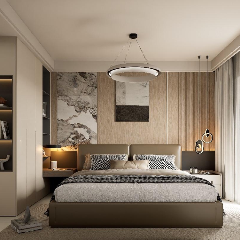 Luxury bedroom interior at Luminara Apartments Westlands