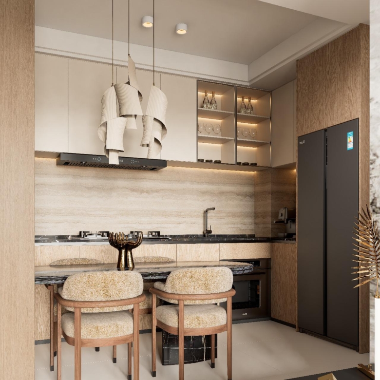 Modern fitted kitchen at Luminara Apartments Westlands