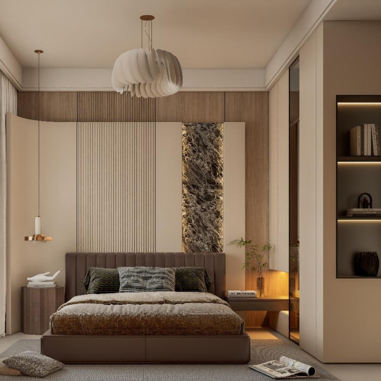 Modern bedroom at Luminara Apartments Westlands