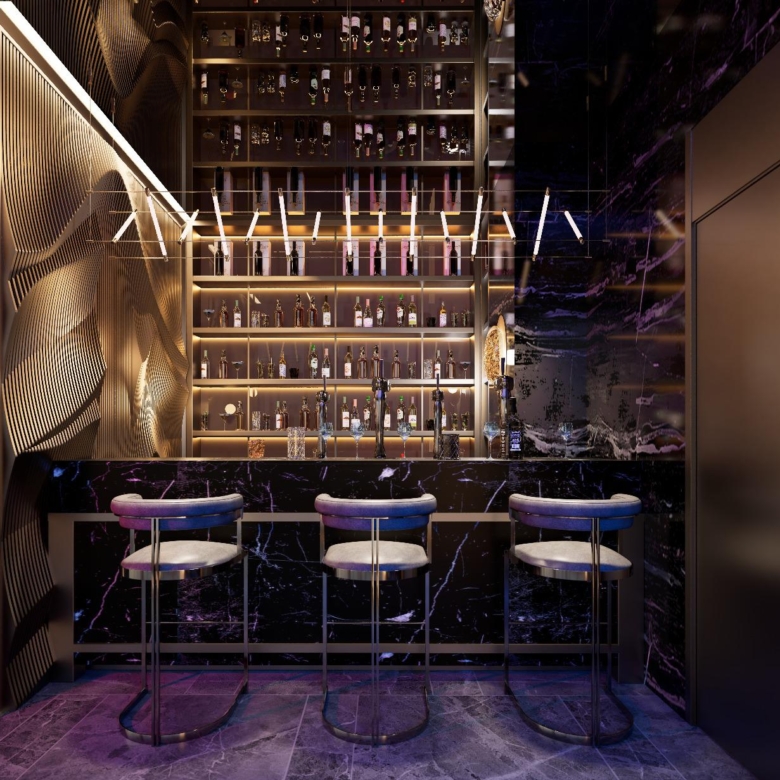 Luxury residents' bar at Luminara Apartments Westlands
