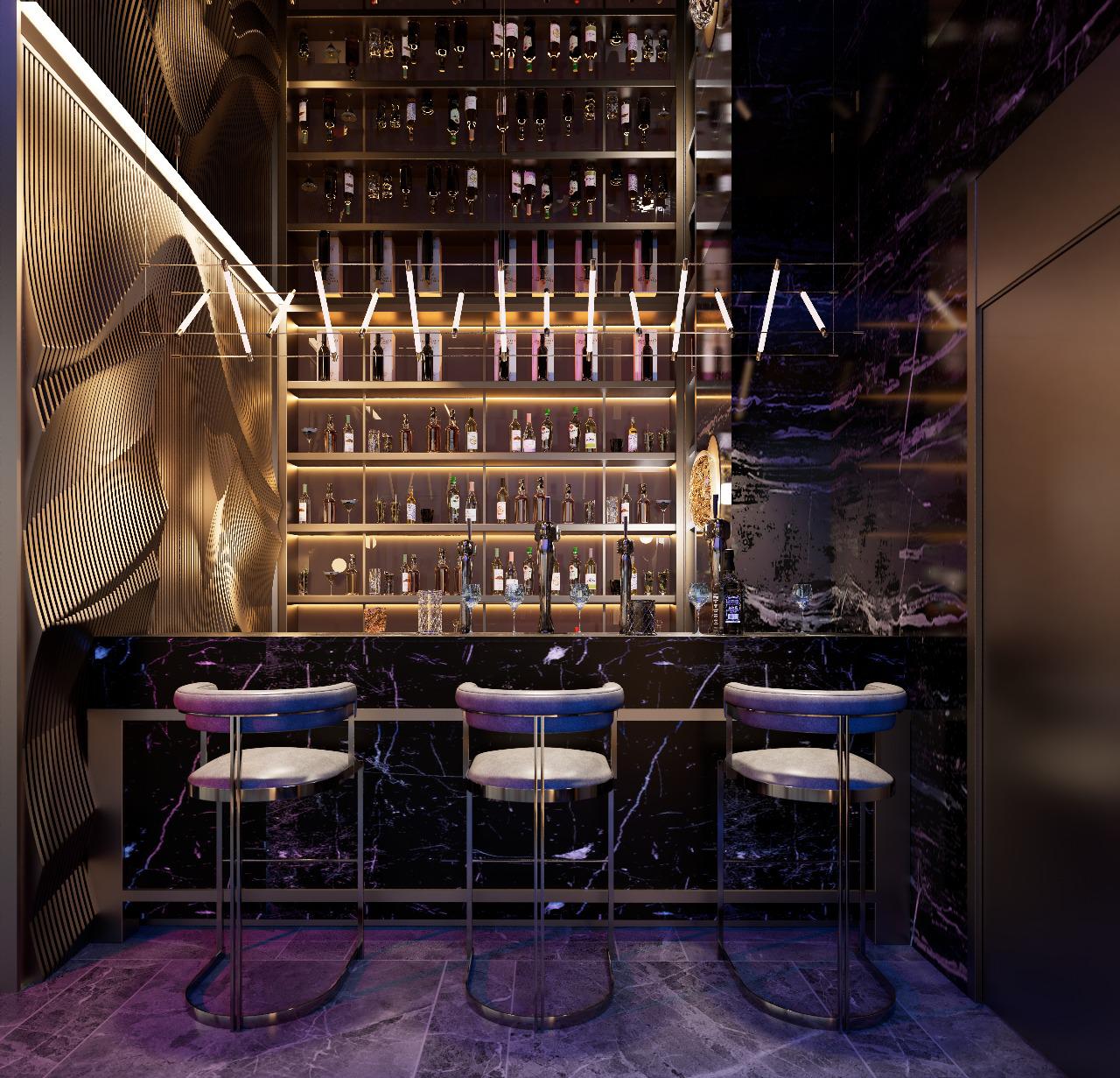 Luxury residents' bar at Luminara Apartments Westlands