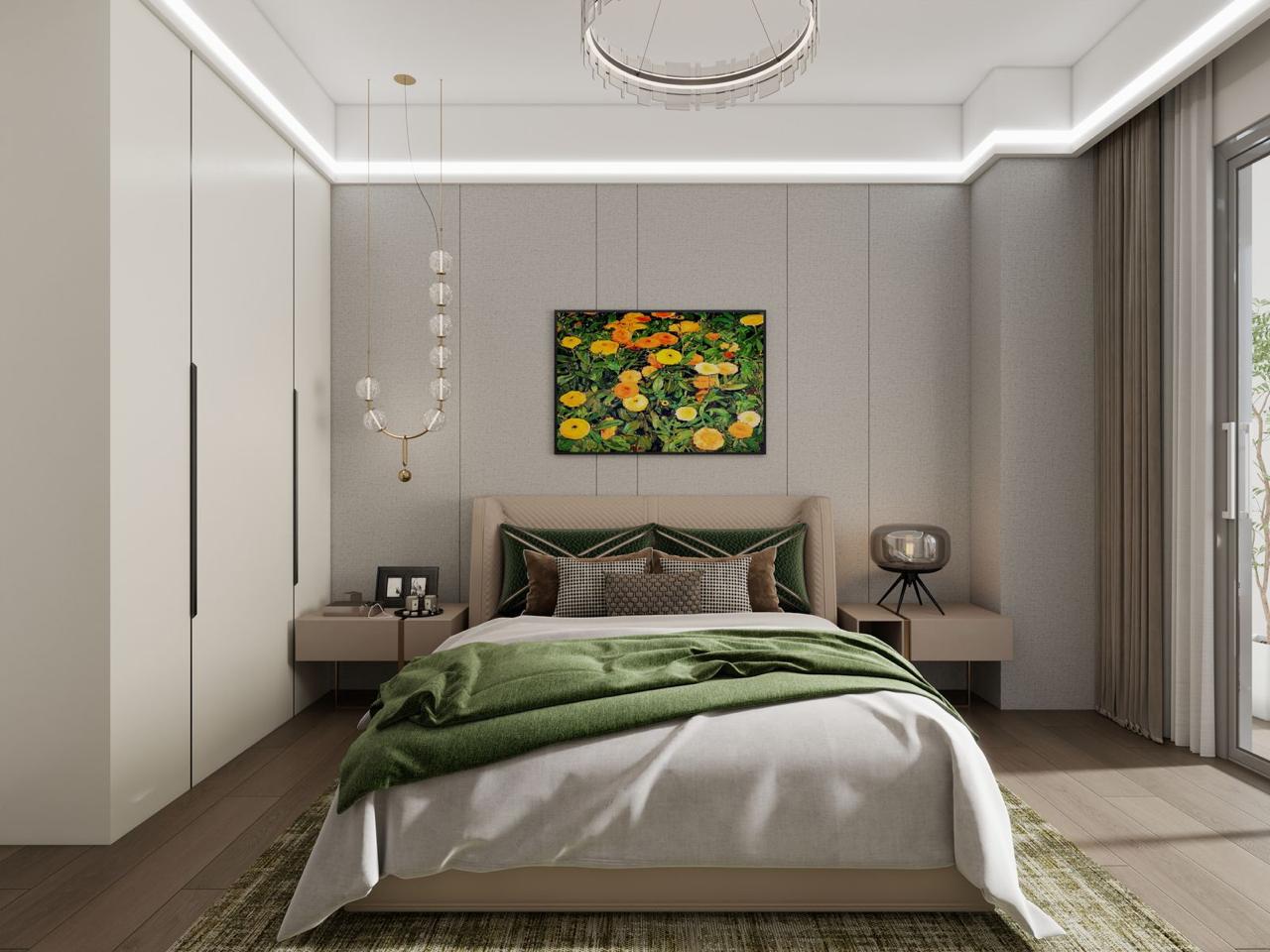 Modern bedroom at Calla Residency Westlands apartments for sale