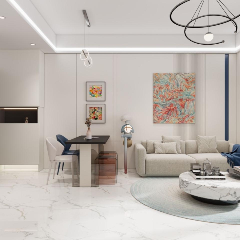 Dining and lounge area at Calla Residency Westlands apartments for sale in Nairobi