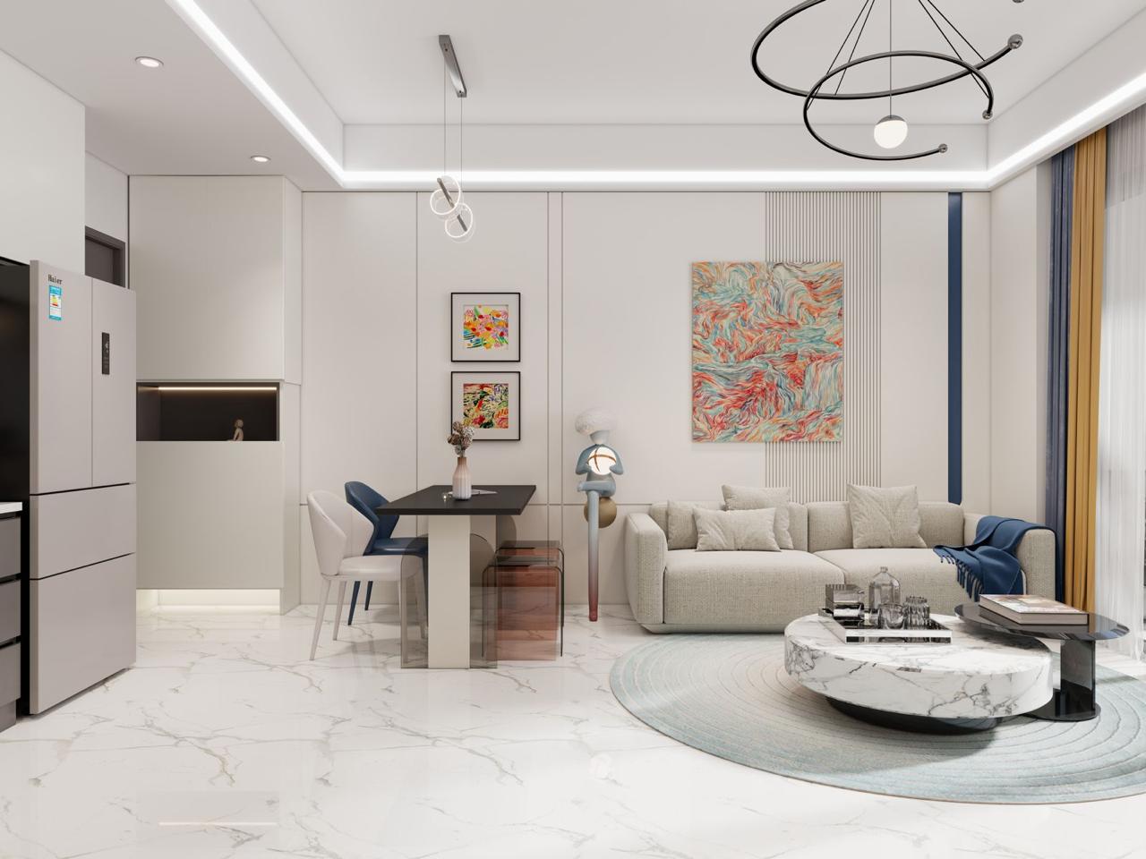 Dining and lounge area at Calla Residency Westlands apartments for sale in Nairobi