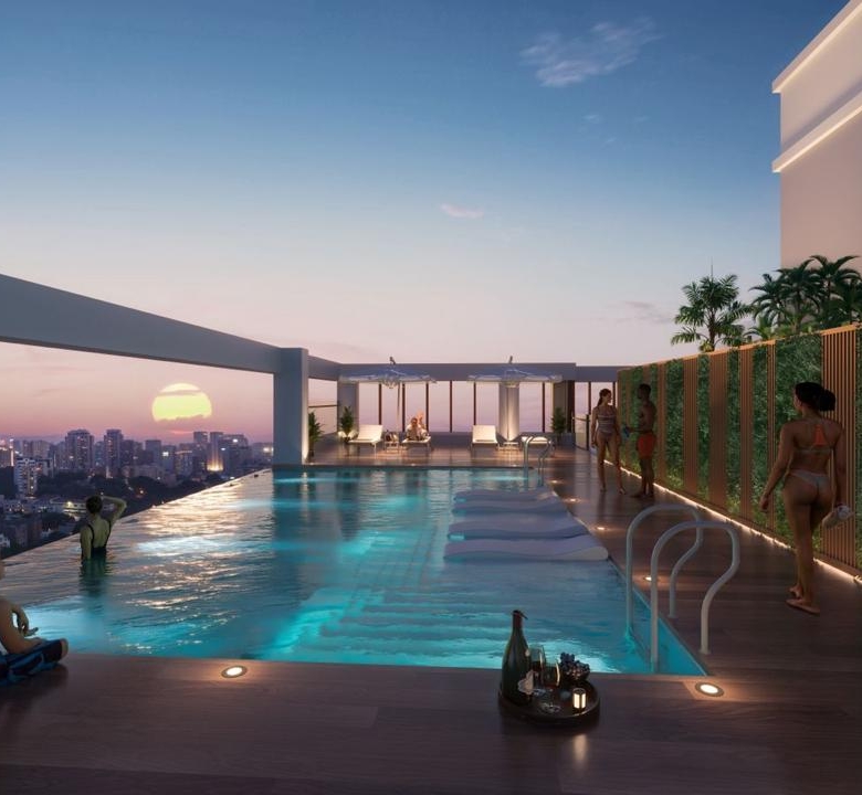 Rooftop swimming pool at Calla Residency apartments in Westlands Nairobi