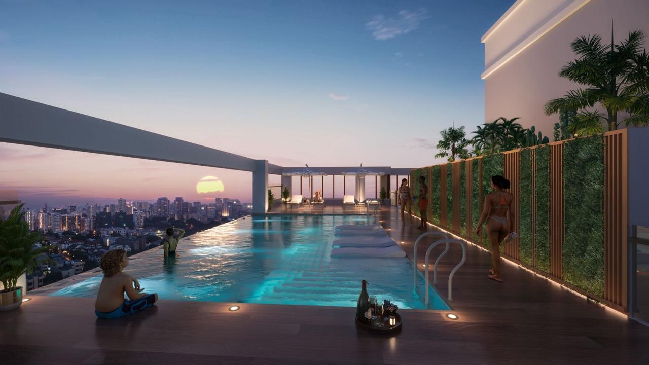 Rooftop swimming pool at Calla Residency apartments in Westlands Nairobi