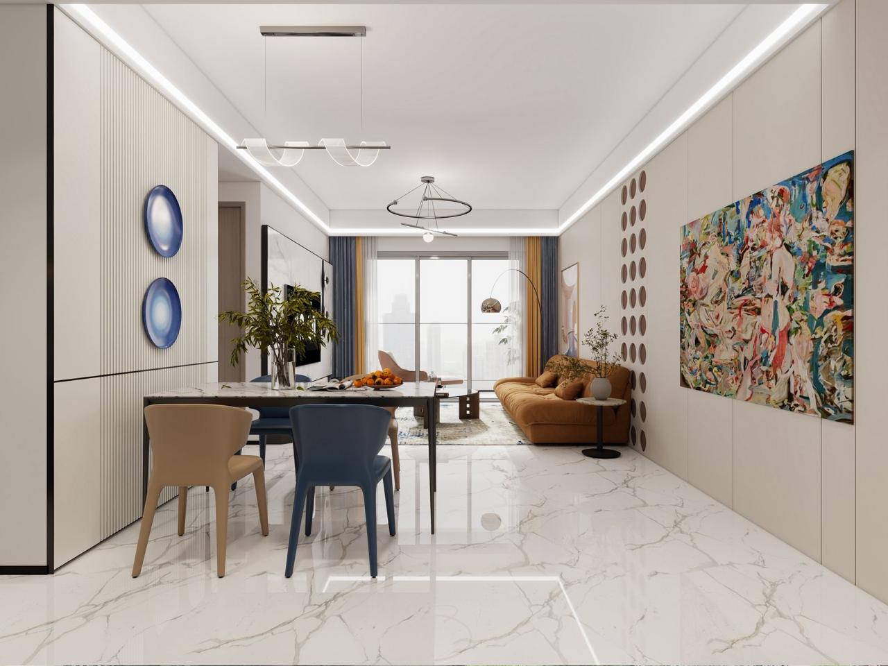 Modern dining area at Calla Residency apartments for sale in Westlands Nairobi