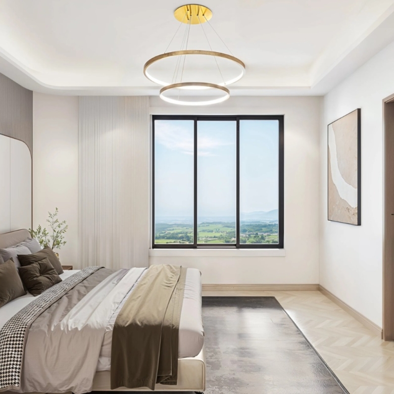 Spacious master bedroom with large window at Oak Breeze Residency Kilimani