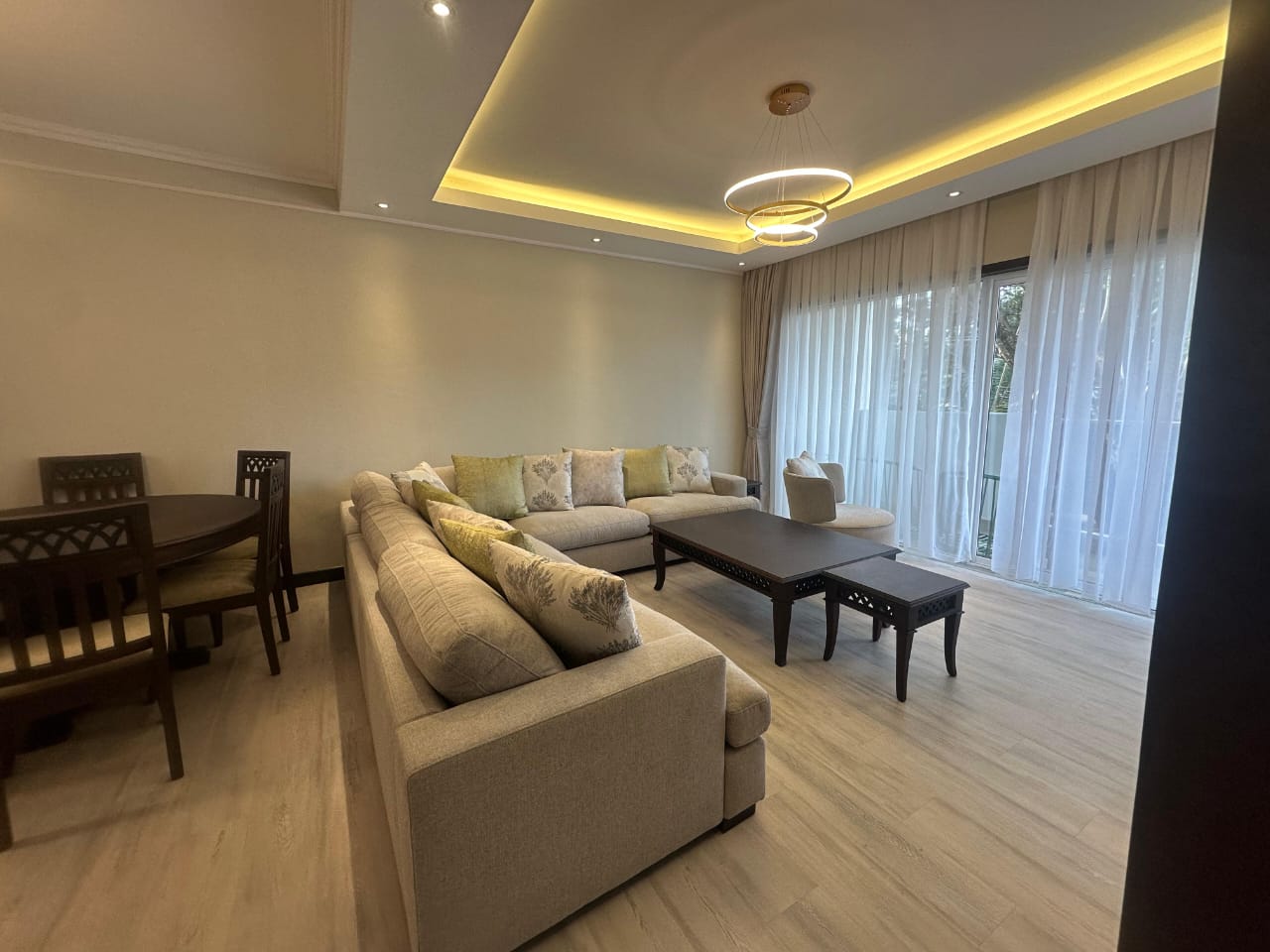 Spacious living room and dining area at Pearl Rivers Riverside
