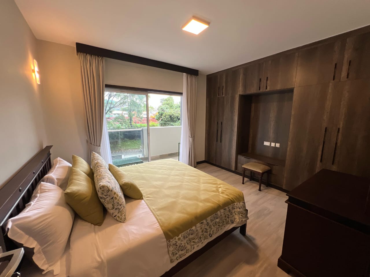 Dining and living area at Pearl Rivers Riverside apartment