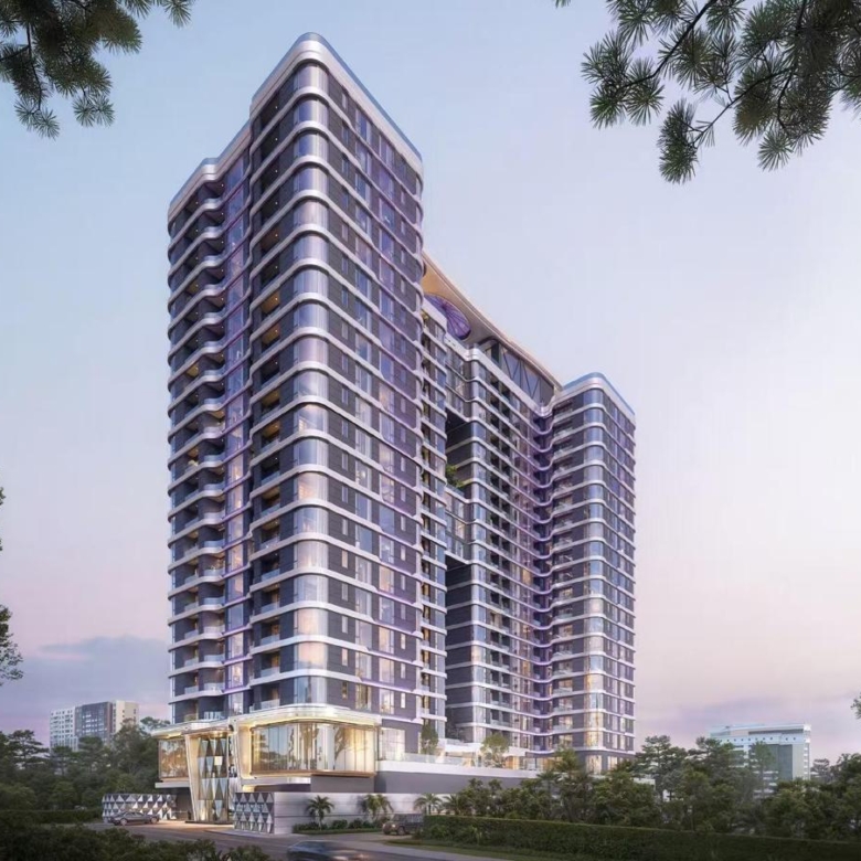 Amethyst Springs residential towers viewed from Maalim Juma Road Kilimani