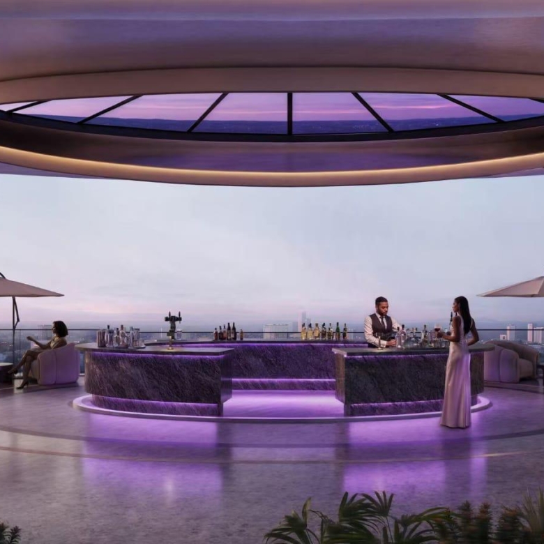 Rooftop bar and lounge overlooking Nairobi at Amethyst Springs Kilimani
