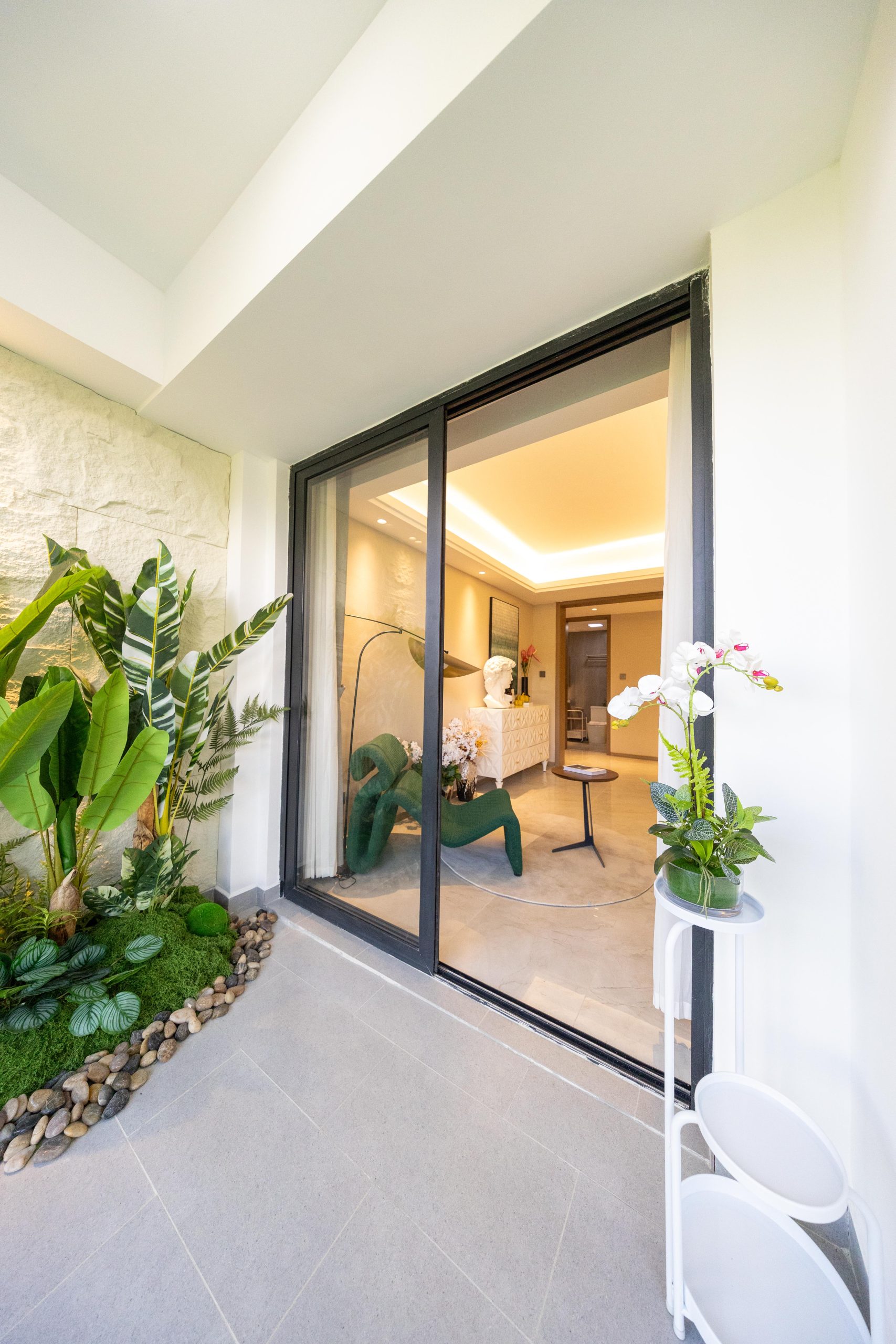 Balcony garden beside a Himalaya Horizon apartment interior in Westlands Nairobi