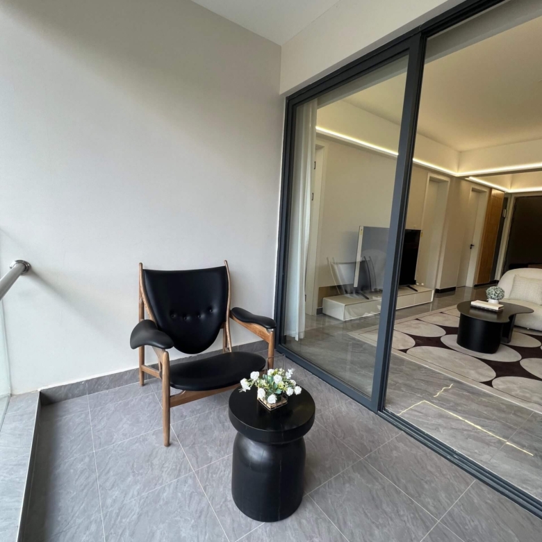 Private balcony view at Ten50 Residences Kilimani overlooking the neighborhood.