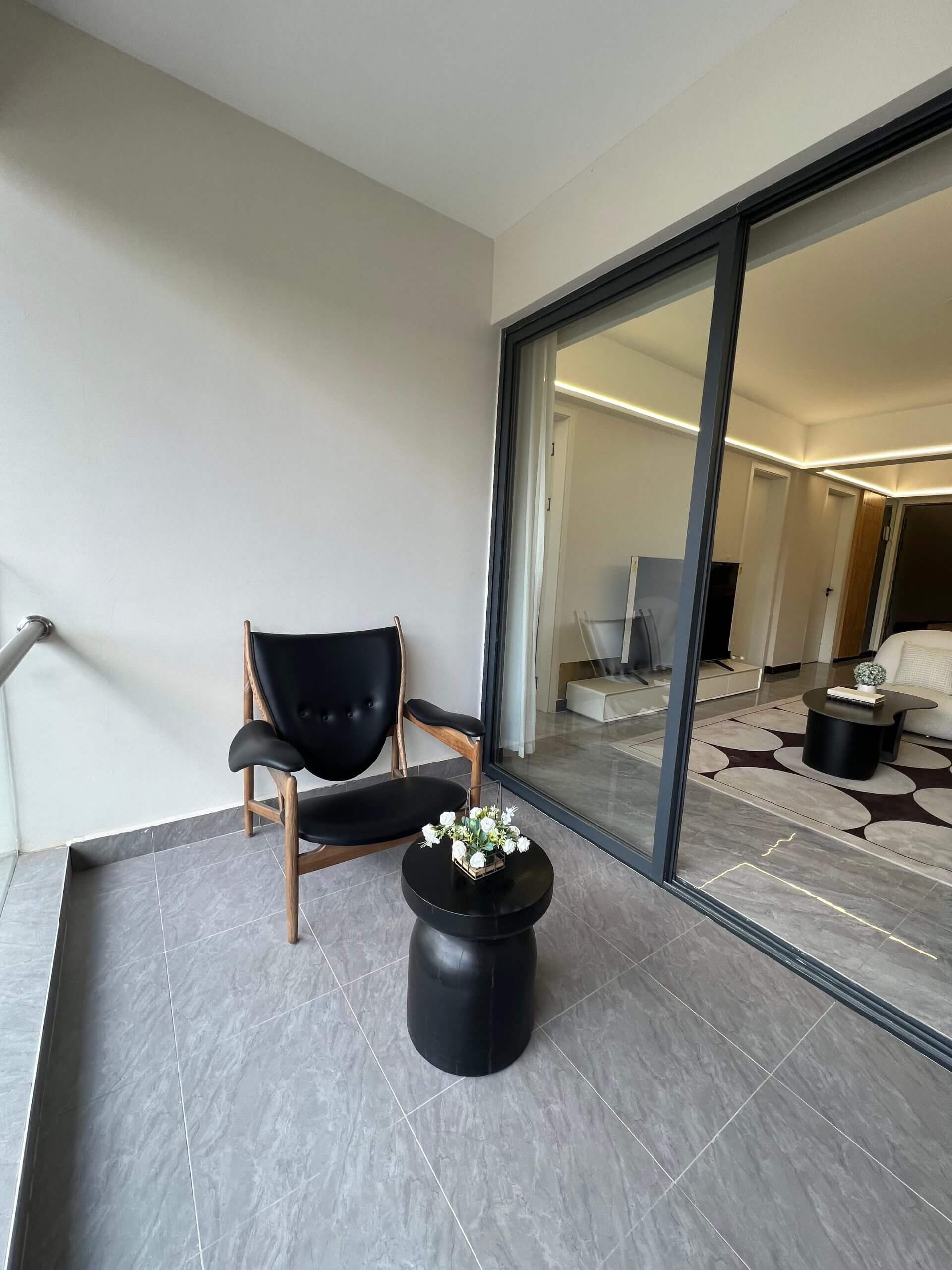 Private balcony view at Ten50 Residences Kilimani overlooking the neighborhood.