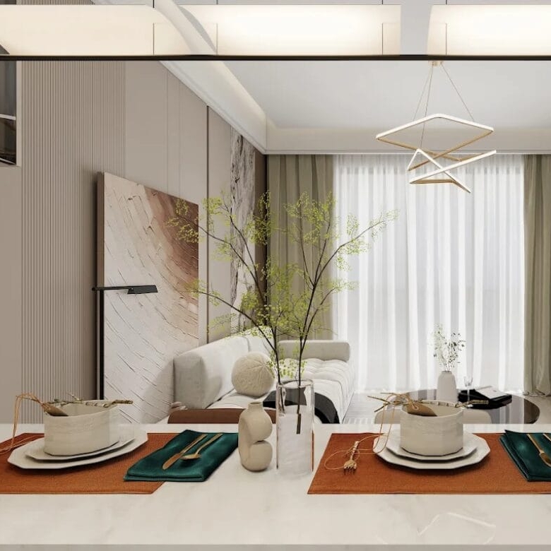Modern open-plan kitchen and living room at Capital Heights Westlands