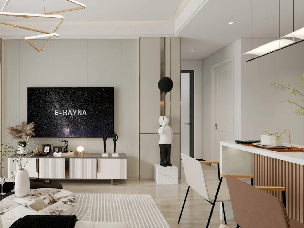 Modern studio apartment living and dining area at Capital Heights Westlands
