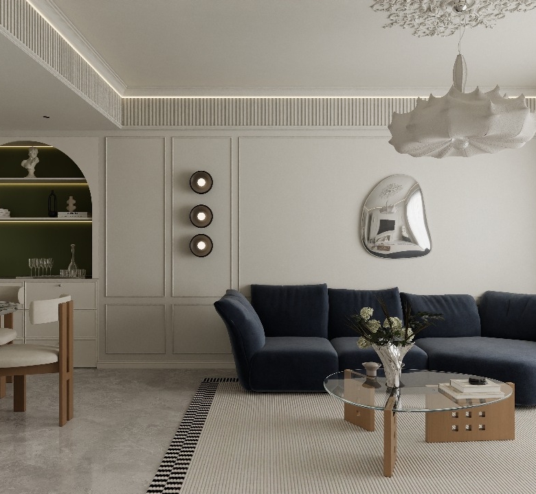 Living and dining area at Riara Oasis apartments in Lavington Nairobi