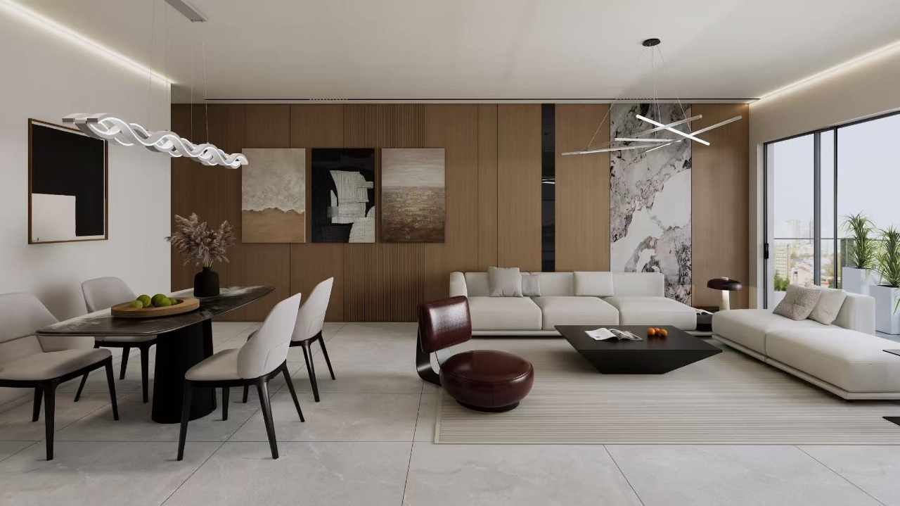 Lounge and dining area at Express View Residency apartments in Kilimani