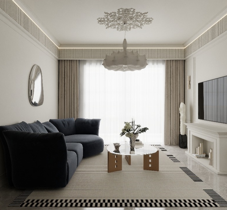 Modern lounge at Riara Oasis apartments for sale in Lavington