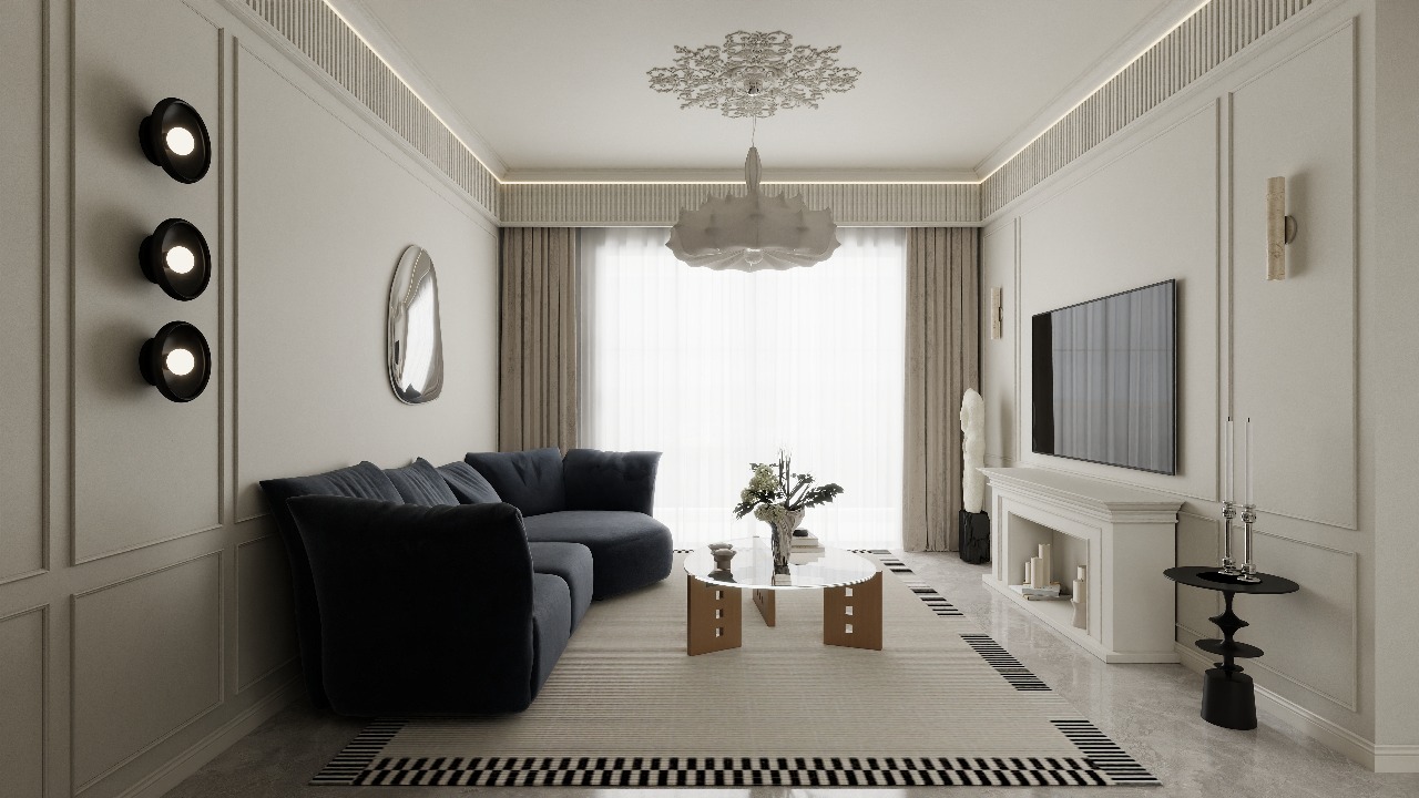 Modern lounge at Riara Oasis apartments for sale in Lavington