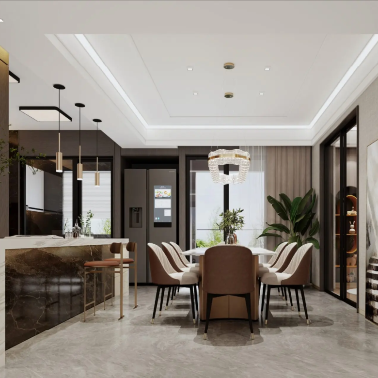 Dining and kitchen area at Only You Elgeyo Apartments Kilimani