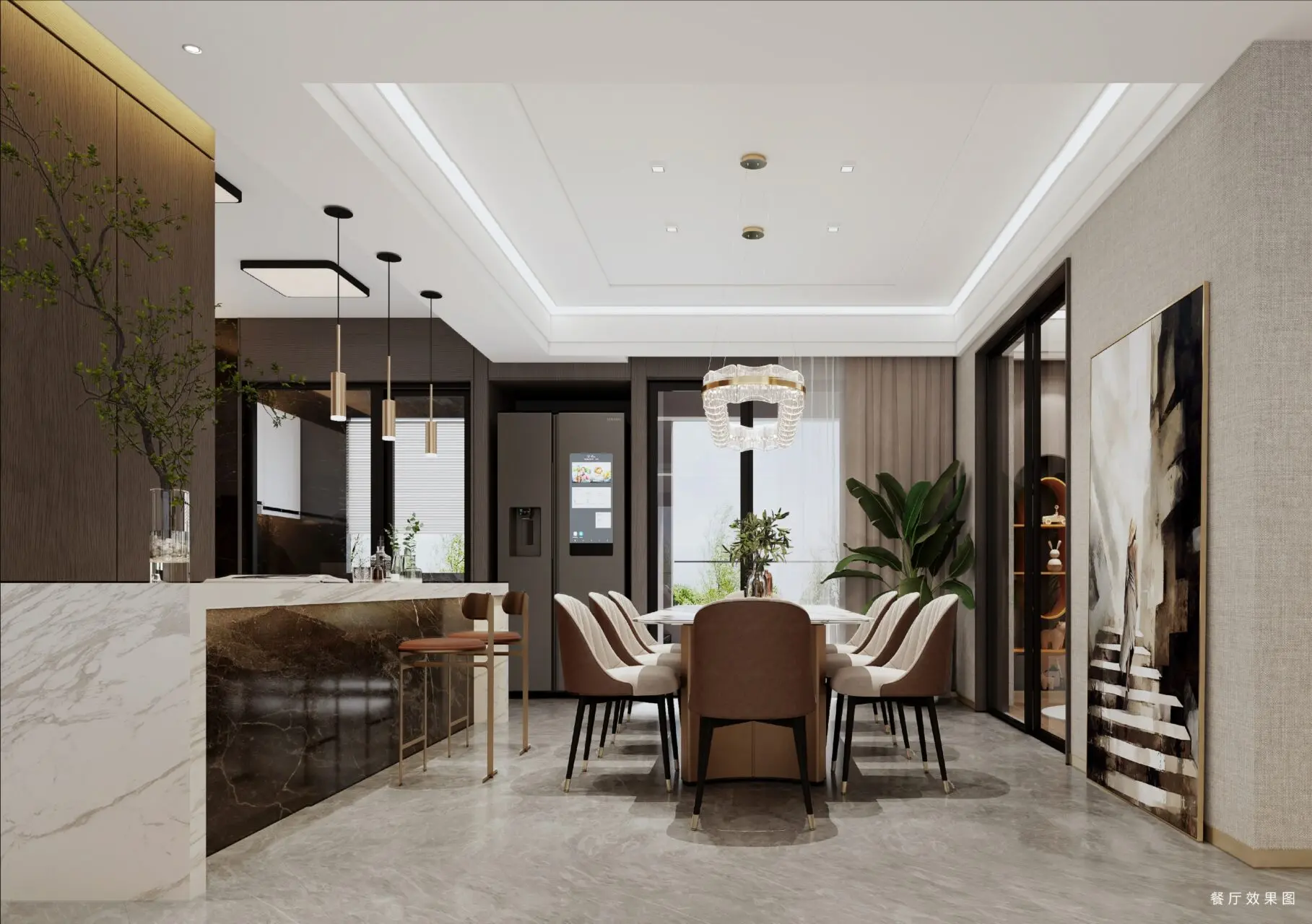 Dining and kitchen area at Only You Elgeyo Apartments Kilimani