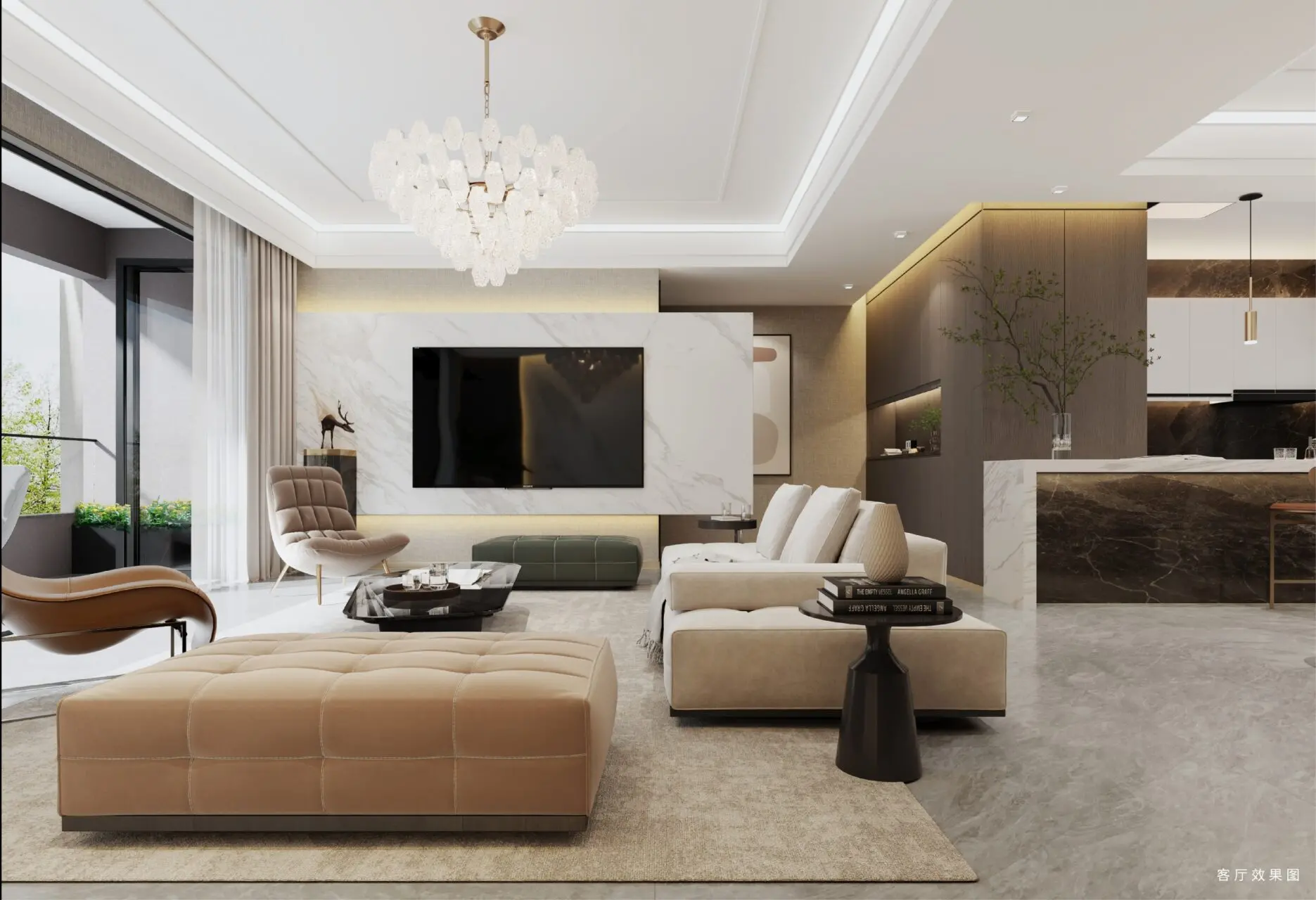 Lounge and kitchen view at Only You Elgeyo Apartments with open-plan layout