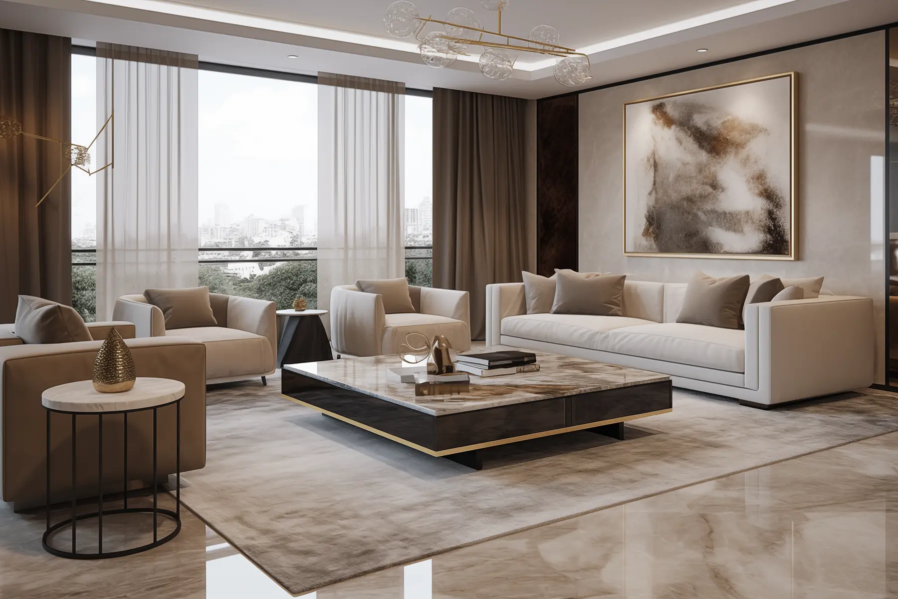 Luxury living room at Only You Elgeyo Apartments Kilimani with city views