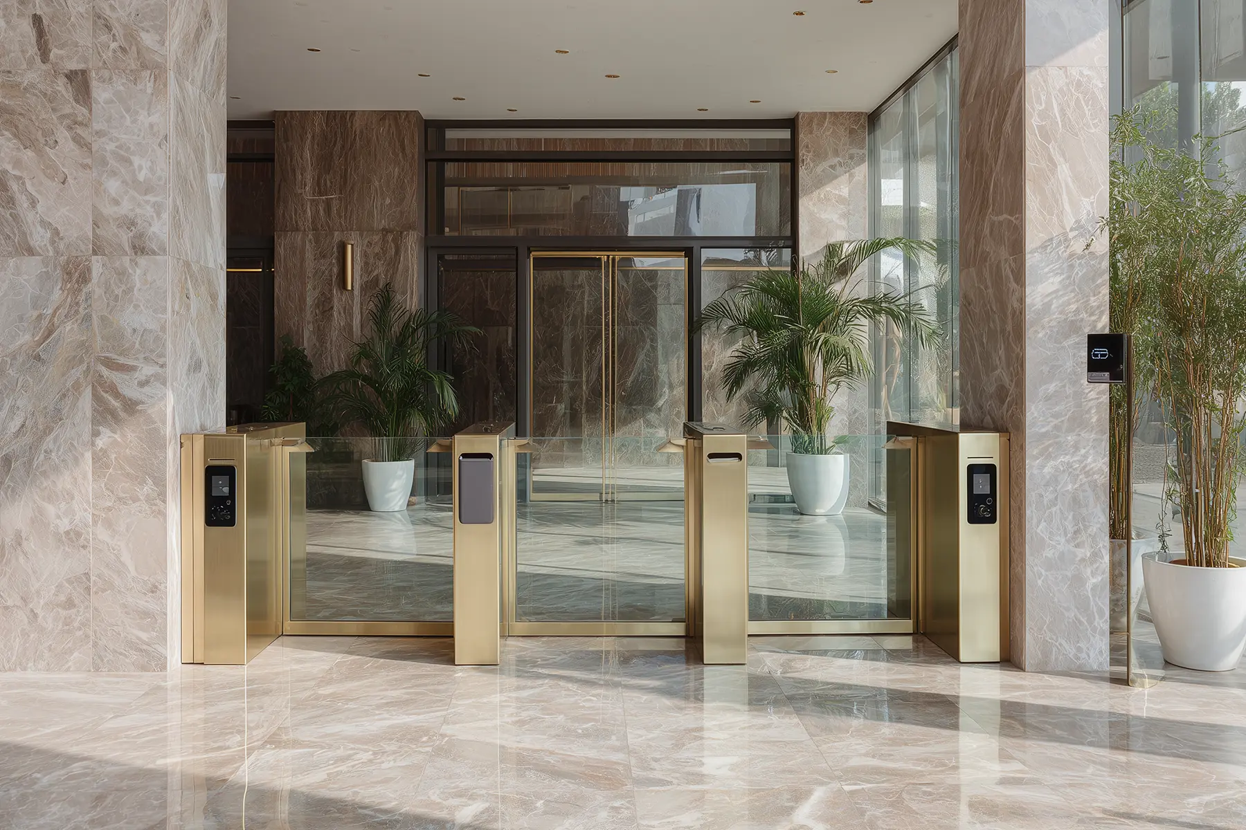 Secure lobby entrance at Only You Elgeyo Apartments with smart access gates