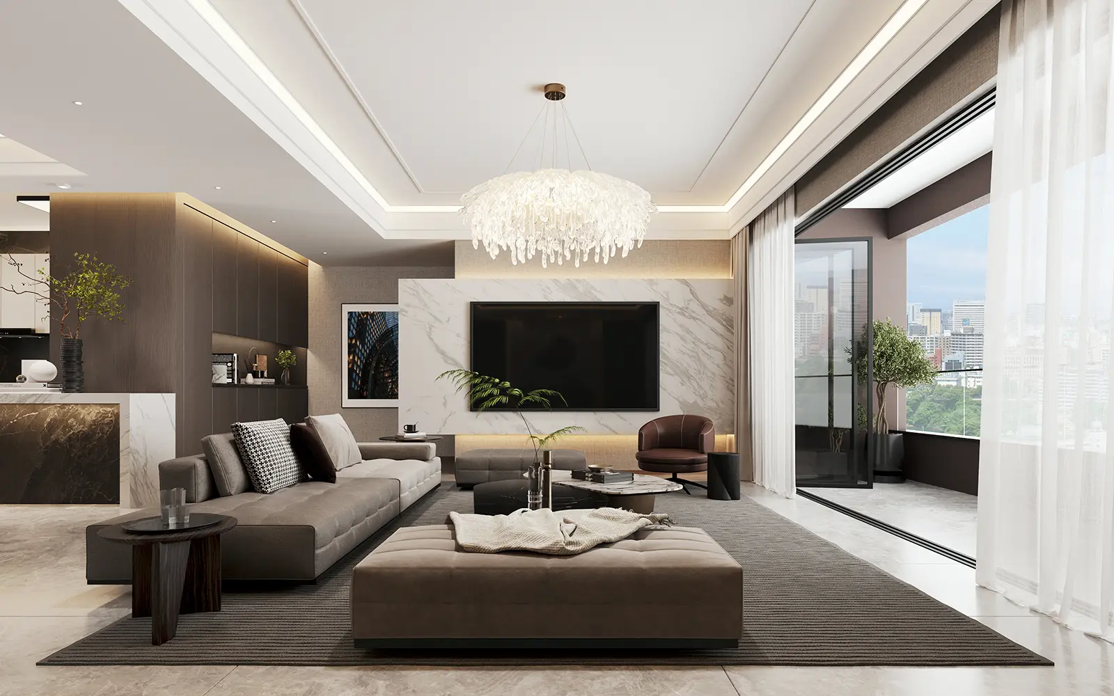 TV lounge at Only You Elgeyo Apartments Kilimani with balcony and city views