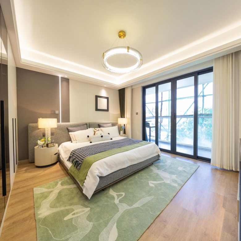 Bedroom with fitted wardrobes at Himalaya Horizon apartments in Westlands Nairobi