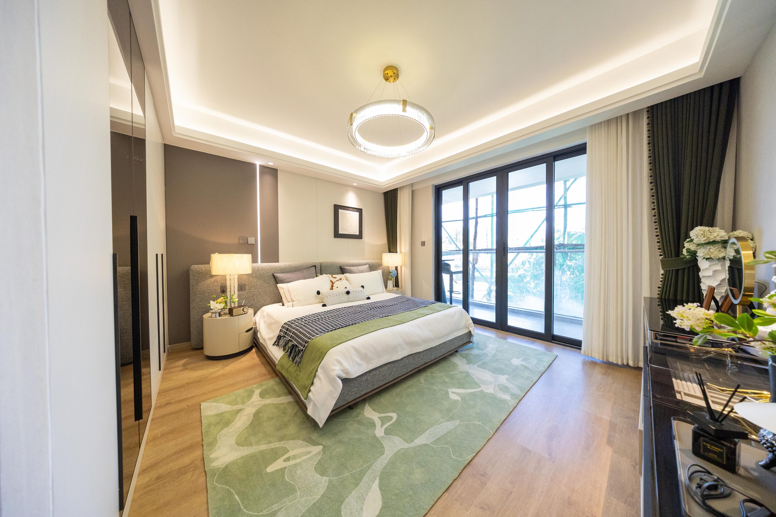 Bedroom with fitted wardrobes at Himalaya Horizon apartments in Westlands Nairobi
