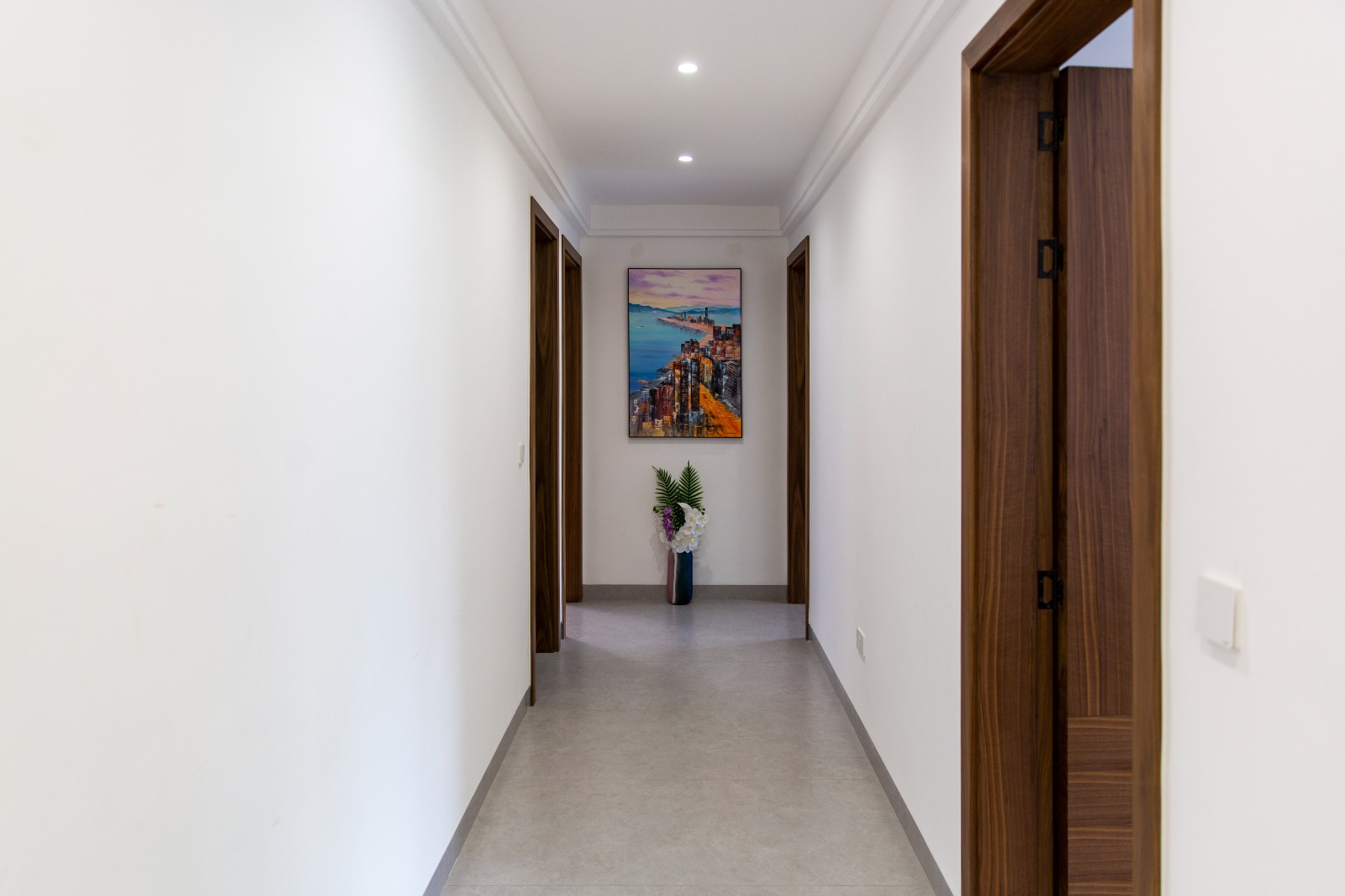 Spacious bedroom corridor inside a Sunset Park apartment