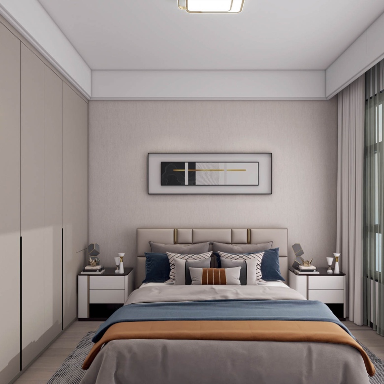 Contemporary bedroom in a serviced apartment for sale in Westlands