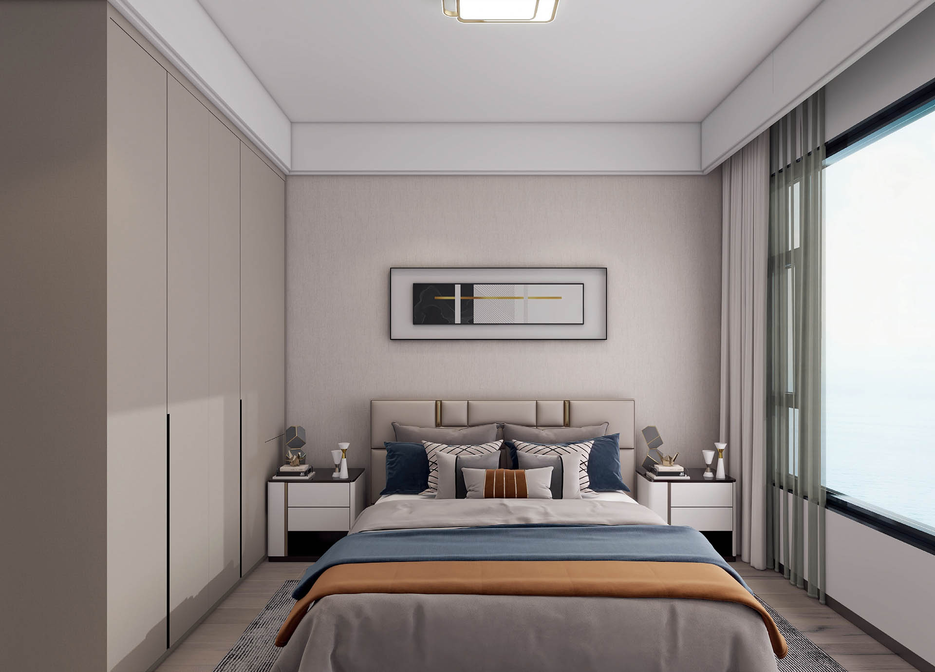 Contemporary bedroom in a serviced apartment for sale in Westlands