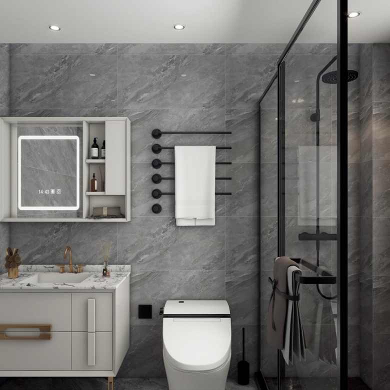 Modern bathroom in an Amto View serviced apartment in Westlands