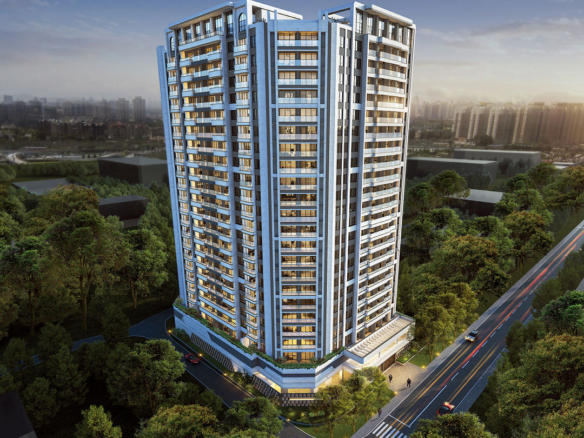 Aerial exterior view of serviced apartments on Sports Road Westlands