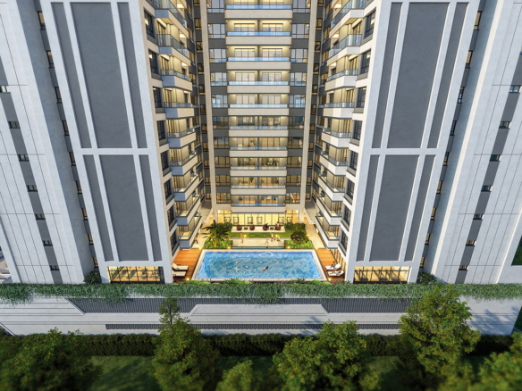 Heated swimming pool at Amto View serviced apartments in Westlands