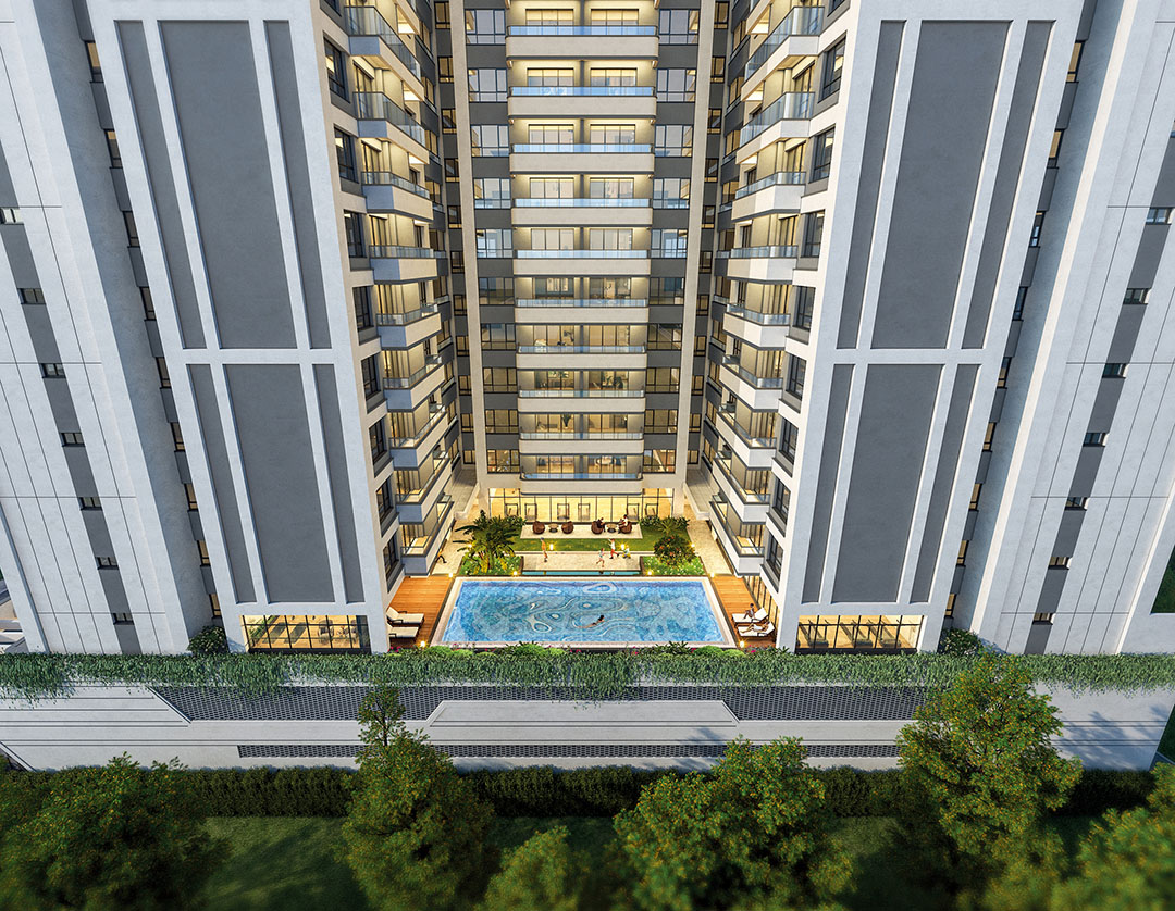Heated swimming pool at Amto View serviced apartments in Westlands