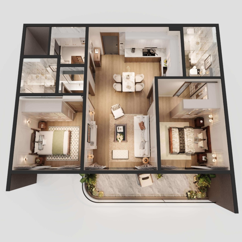 Riverside Azure Apartments for sale 2 bedroom floor plan Riverside Drive Westlands