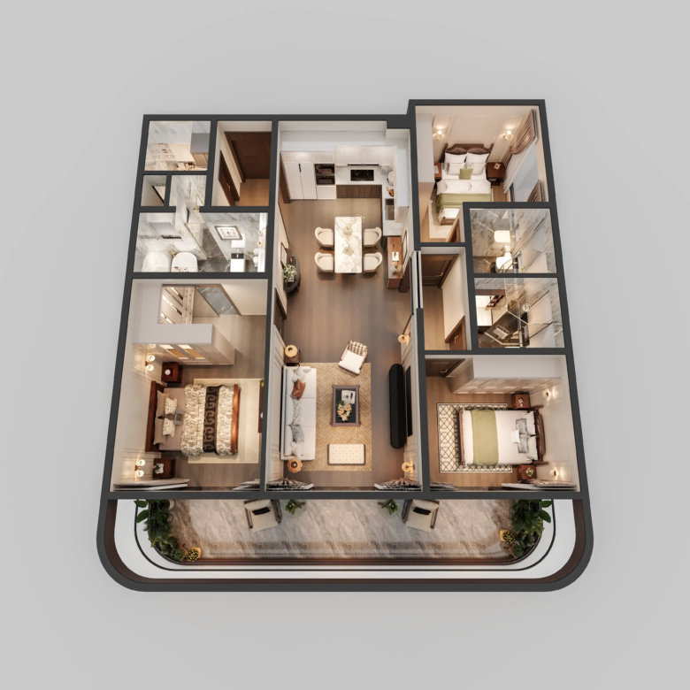Riverside Azure Apartments for sale 3 bedroom luxury floor plan Nairobi