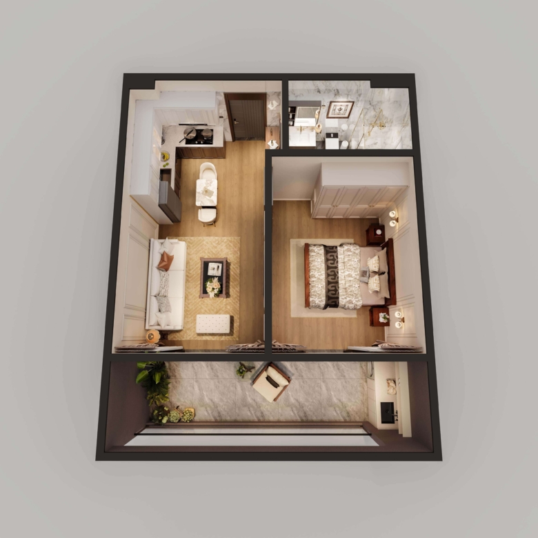 Riverside Azure Apartments for sale 1 bedroom floor plan 25 Riverside Drive Nairobi