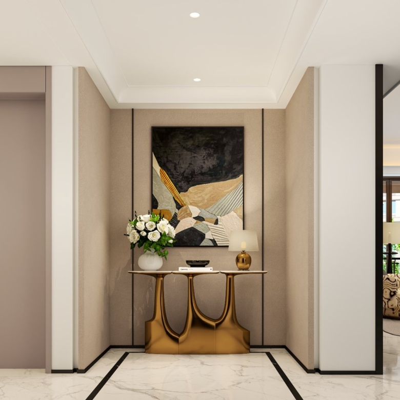 Elegant apartment entrance foyer at Golden Hill Apartments in Westlands