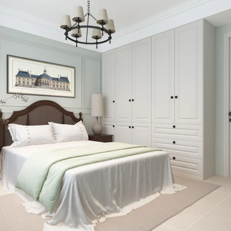 Bedroom with built-in wardrobes at Lido Garden Apartments