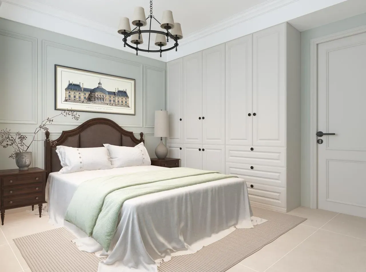 Bedroom with built-in wardrobes at Lido Garden Apartments